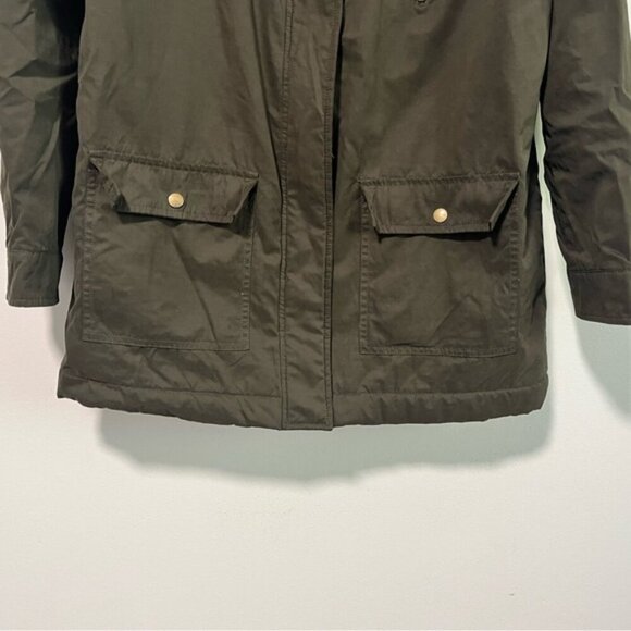 Forever 21 Olive Green Faux Shearling Lined Parka - Size M - Picture 10 of 14